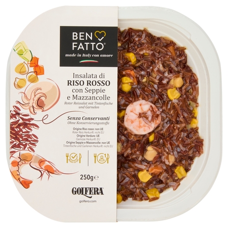 Golfera Ben Fatto Insalata di Riso Rosso con Seppe e Mazzancolle 250 g